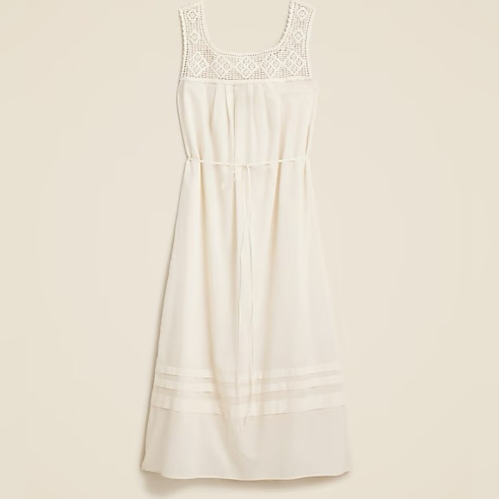 J. Crew - Crochet-Trim Dress in Antique White - Picture 3 of 4